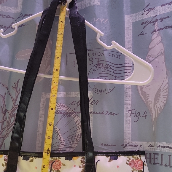 Sailor Moon Cat and Floral Print Tote Bag - Black and Cream, EUC - Picture 4 of 9